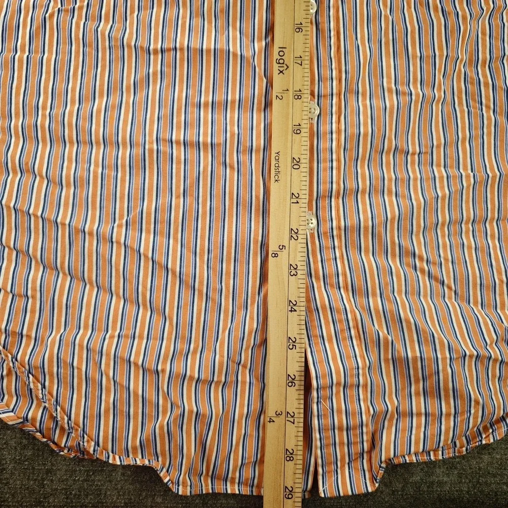 Polo Ralph Lauren Dress Shirt Mens 15 32/33 Regent‎ Orange Blue Striped Spread